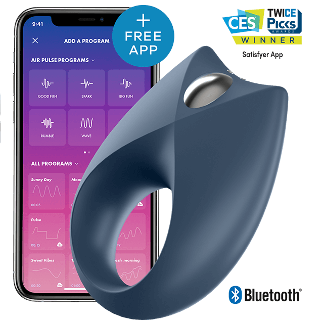Royal One Anillo Vibrador Con App Azul