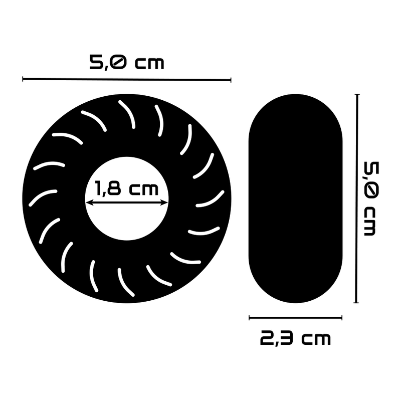 Powering - Super Flexible Y Resistente Anillo Pene  5cm Pr08 Negro