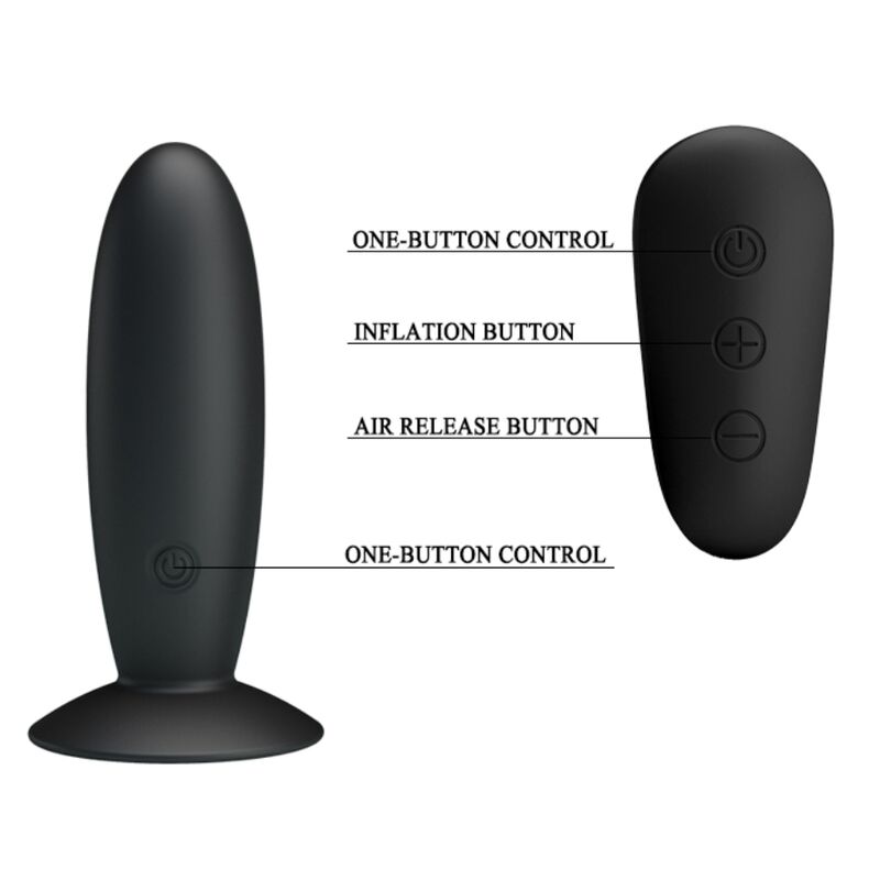 Mr Play - Plug Anal Con Vibracion Negro Control Remoto