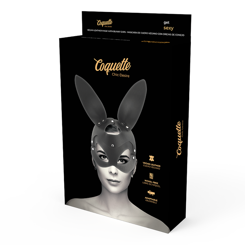 Coquette Chic Desire - Mascara Cuero Vegano Con Orejas De Conejo