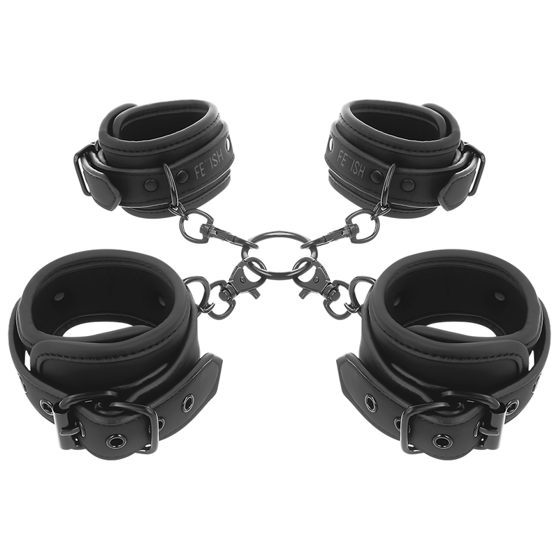 Fetish Submissive - Set Esposas Manos Y Tobillos Con Forro De Neopreno