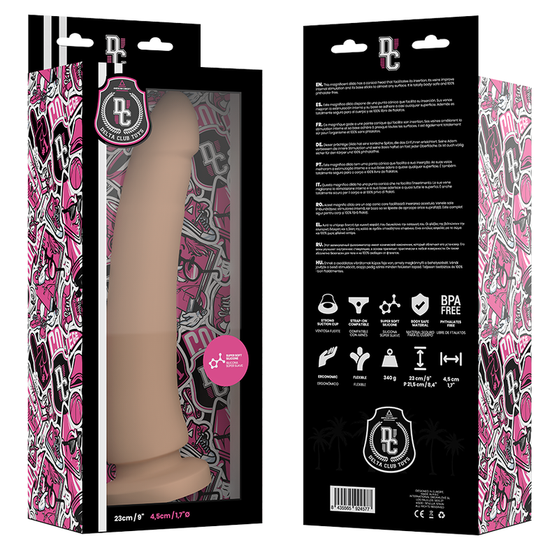 Delta Club - Toys Dildo Natural Silicona Medica 23 Cm -O- 4.5 Cm