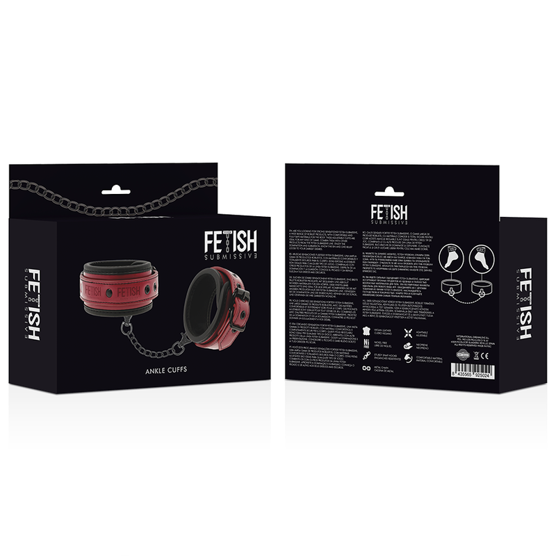 Fetish Submissive Dark Room -  Esposas Tobillos Cuero Vegano Con Forro De Neopreno