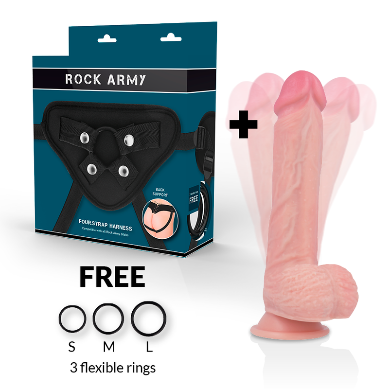 Rockarmy - Arnes + Hawk Rotador Y Vibrador 22 Cm -O- 4.6 Cm
