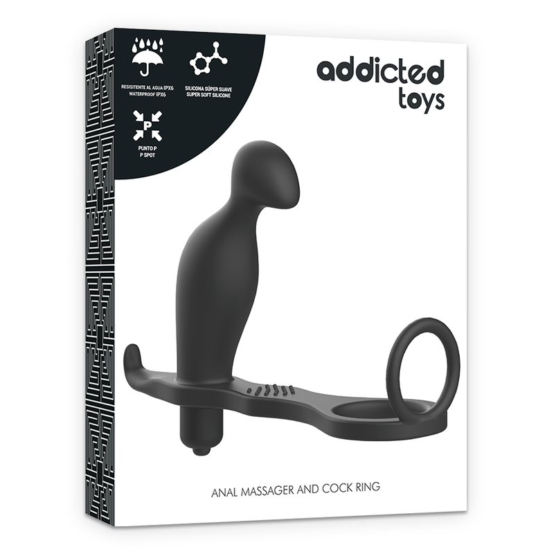 Addicted Toys - Plug Anal Con Anillo Silicona Negro 12 Cm
