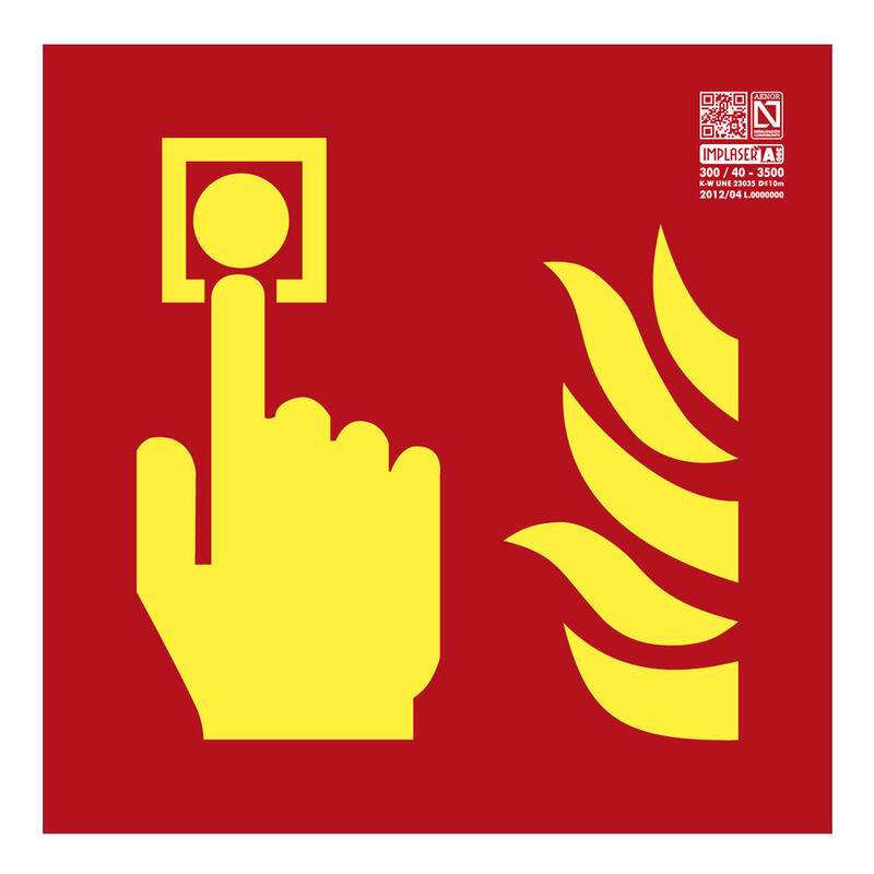 Implaser Ex209l Señal Pulsador De Alarma Clase A 21x21cm