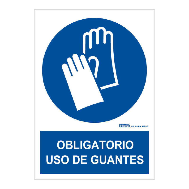 Implaser Ob04-A4 Señal Obligatorio Uso De Guantes 29,7x21cm