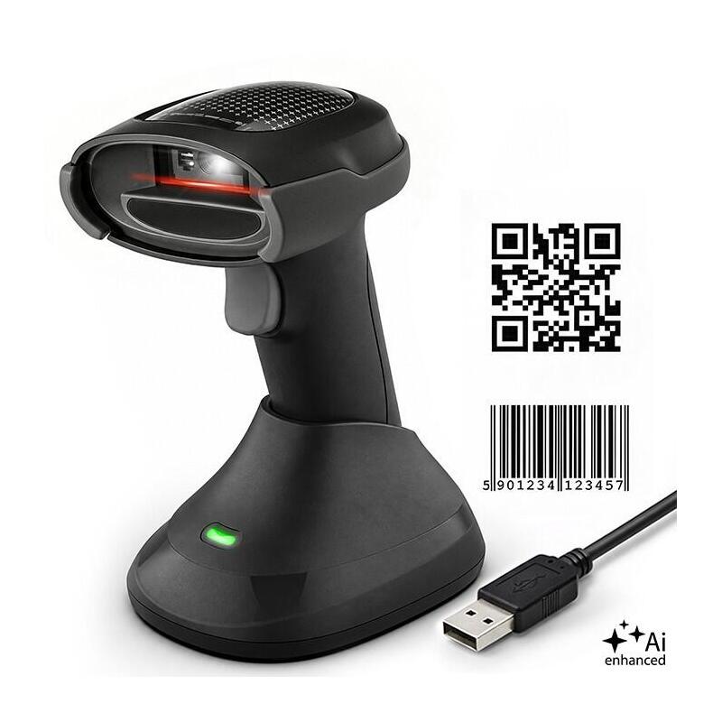 Inalámbrico Lector De Códigos De Barras 1d 2d + Estación De Carga Qr Ean Usb
