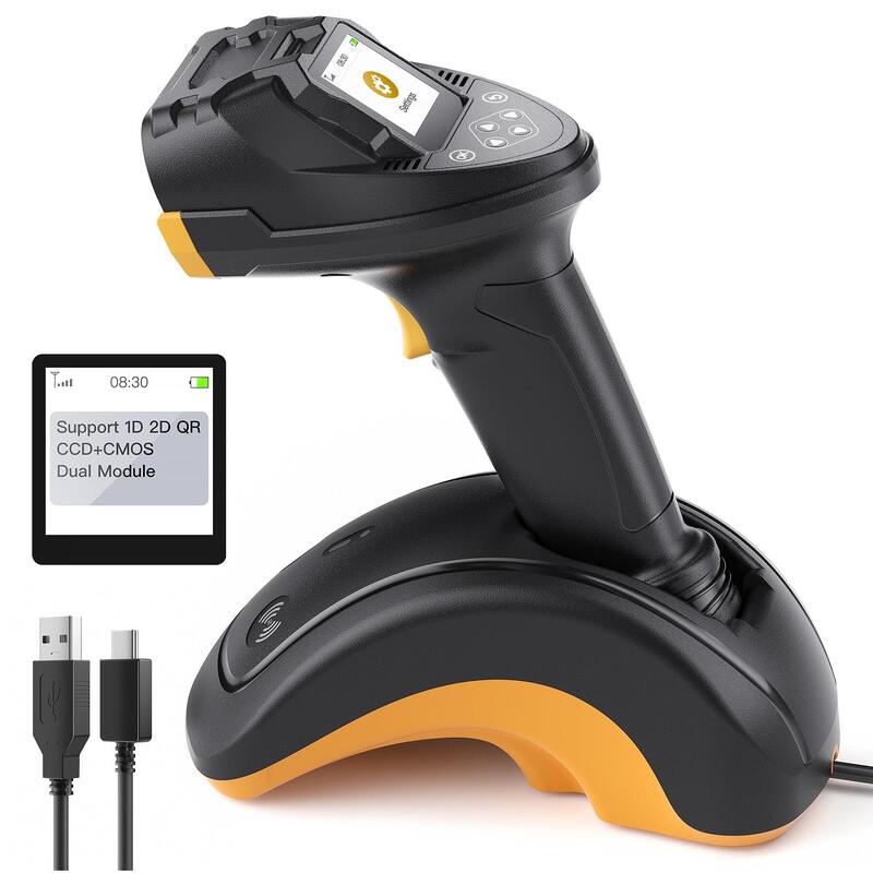 Inateck Escáner De Códigos De Barras Pro 8 Black Wireless 1d 2d Con Dock
