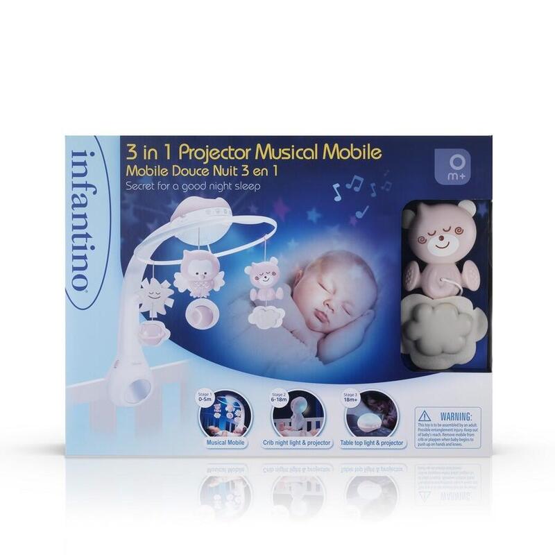 Infantino Muzyczna Karuzelka 3w1 Pudrowy Róz