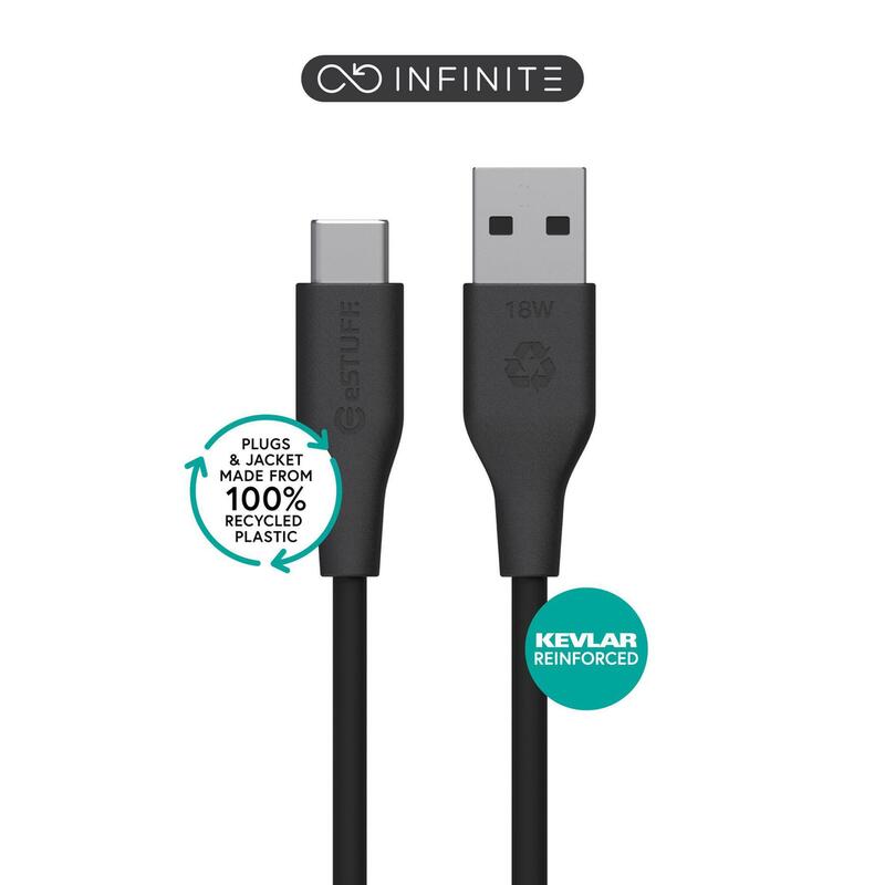 Infinite (Grs) Usb-C To Usb-A  Cable 2m Black. Recycled