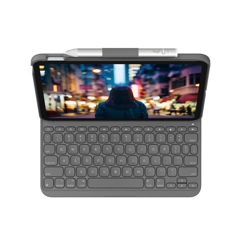 Inglés - Logitech Slim Folio Gris Bluetooth Qwerty Ipad Reino Unido
