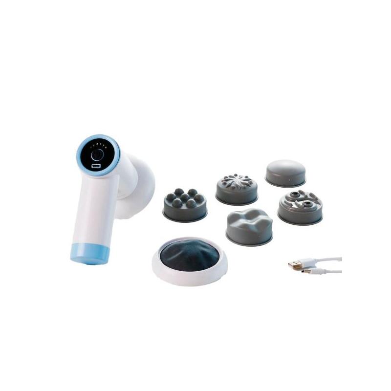 Innovagoods Cellygun Pistola Masajeadora Anticelulitica Recargable 6 En 1 - 5 Cabezales Intercambiables - 6 Niveles De