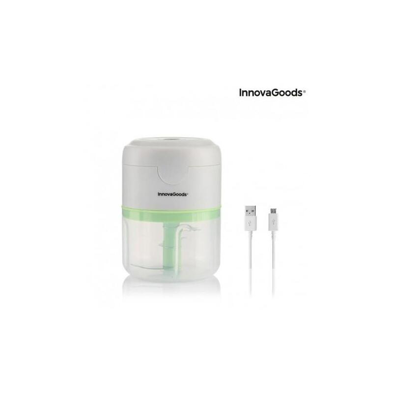 Innovagoods Echoppie Mini Picadora Recargable - Potencia 40w - Capacidad 250ml - Cuchillas De Acero Inoxidable -