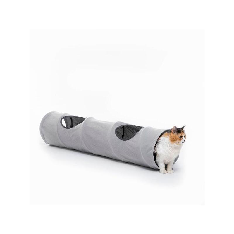 Innovagoods Funnyl Tunel Portatil Para Mascotas - Plegable - Resistente Al Agua - Multifuncional - 25x114cm - Gris