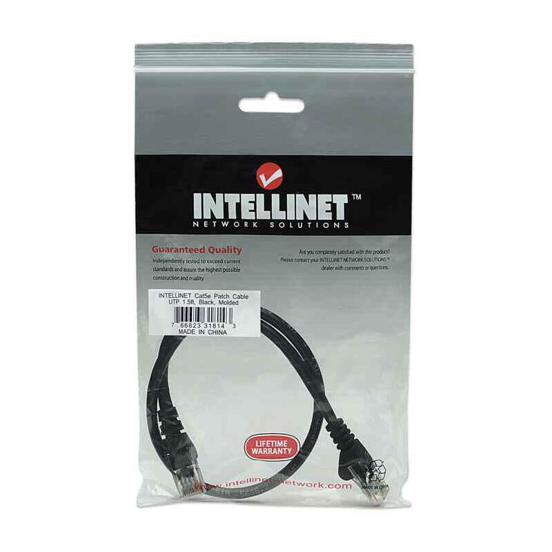 Intellinet 0.45m Cat5e Cable De Red Negro 0,5 M U/Utp [Utp]