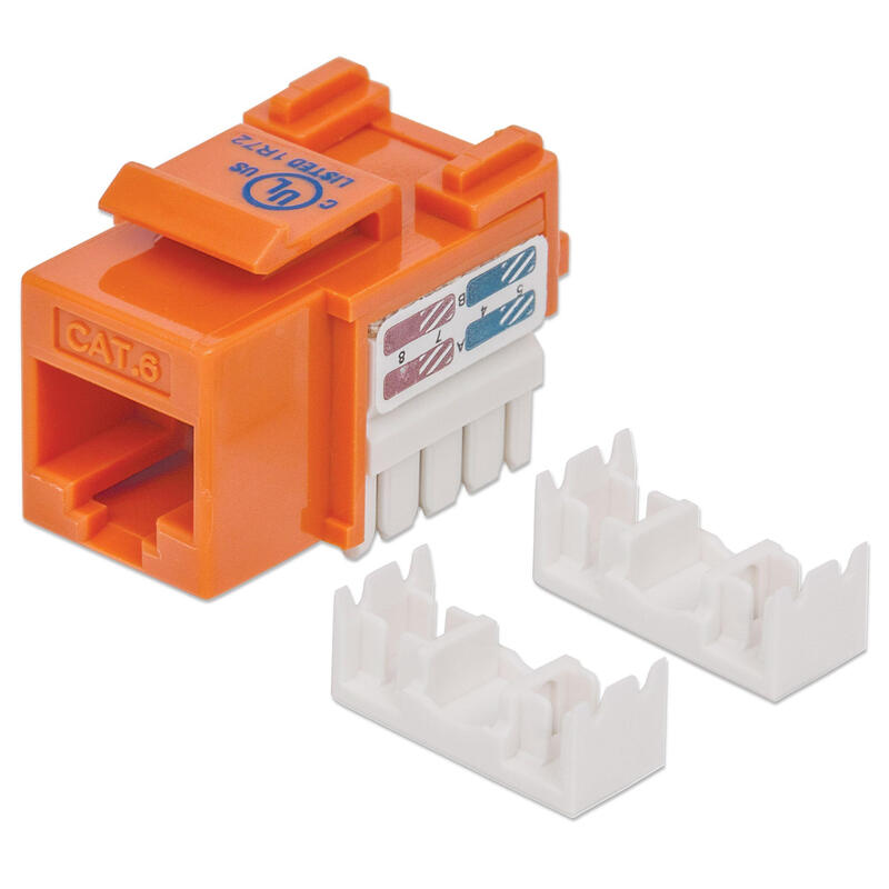 Intellinet Cat6 Keystone Jack Utp Naranja Punch-Down