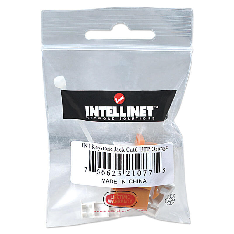 Intellinet Cat6 Keystone Jack Utp Naranja Punch-Down