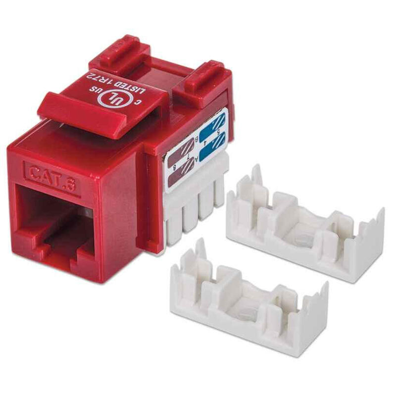 Intellinet Cat6 Keystone Jack Utp Rojo Punch-Down
