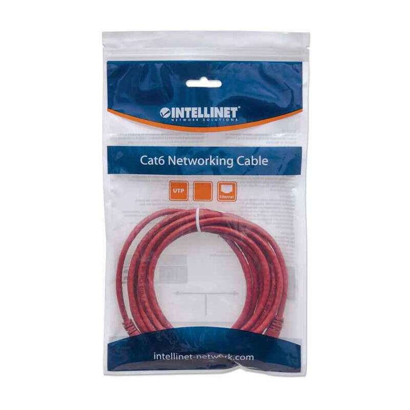 Intellinet Cat6 Utp, 1m Cable De Red Rojo U/Utp (Utp)