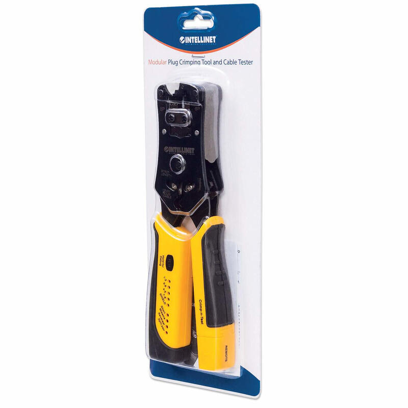 Intellinet Kit Crimpadora & Tester 780124 Rj-11/Rj-12/Rj-22/Rj-45 Negro/Amarillo