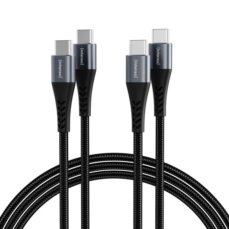 Intenso Usb-C/Usb-C Cable C60c Nylon 1m Black Double Pack
