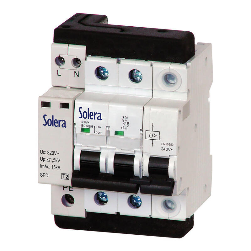 Interruptor Automatic Monofasico 2 Polos 2p 40a C 10ka Solera Combi2p40t15