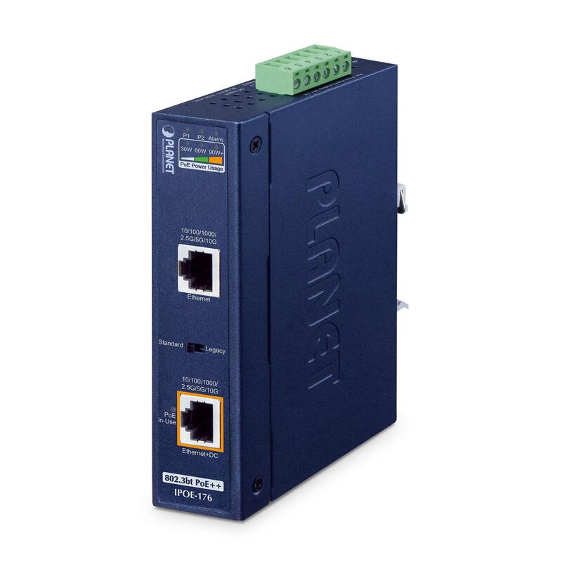 Ip30, Industrial Single-Port  10gbps 802.3bt Poe++ Injector