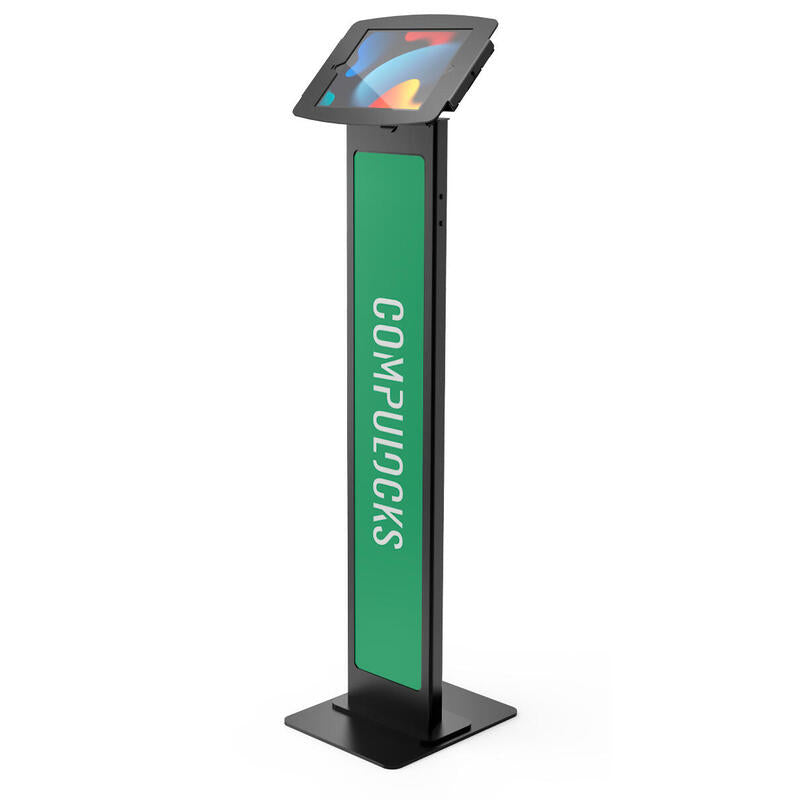 Ipad 10.2" Space Enclosure  Brandable Floor Stand Black