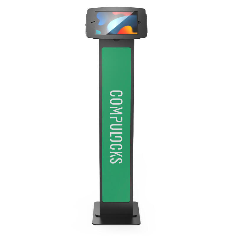 Ipad 10.2" Space Enclosure  Brandable Floor Stand Black