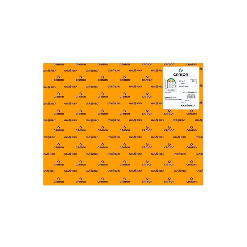Iris Cartulina 50x65cm 250gr Naranja Fluor -25u-