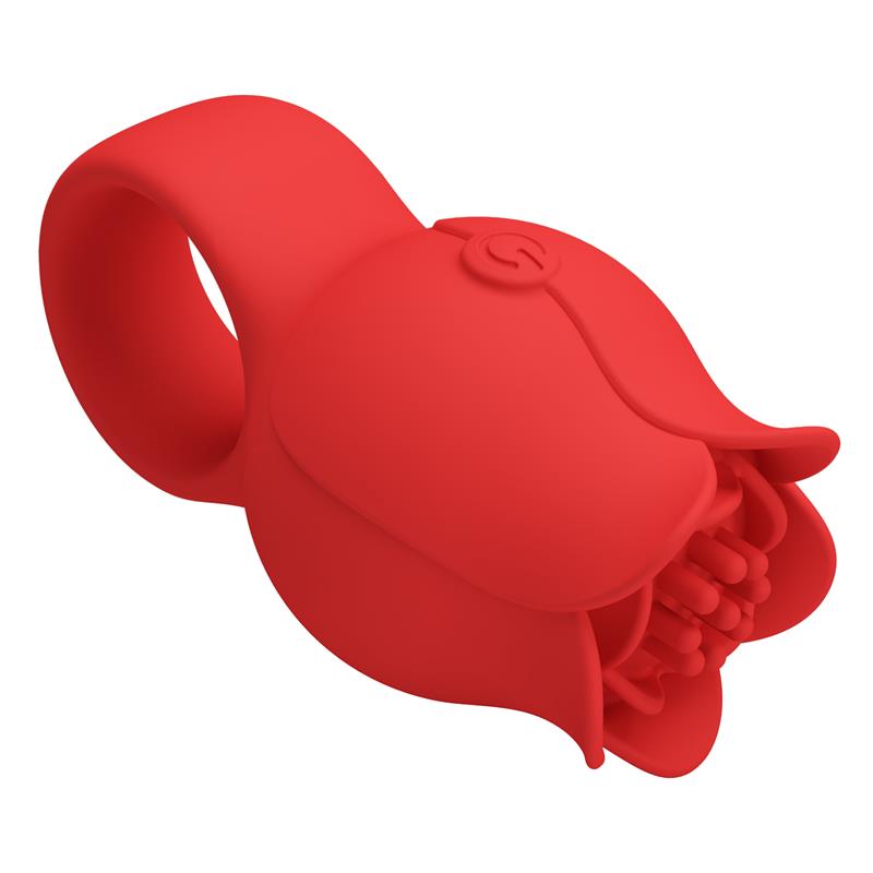 Pretty Love - Jae Vibrador De Dedo Forma De Rosa 10 Vibraciones Rojo