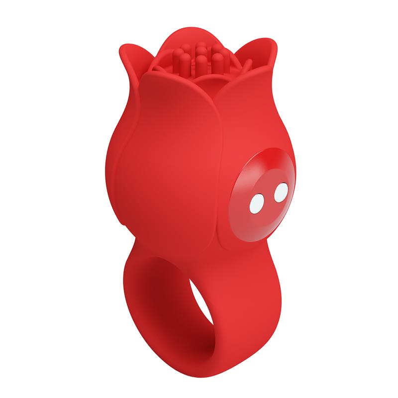 Pretty Love - Jae Vibrador De Dedo Forma De Rosa 10 Vibraciones Rojo