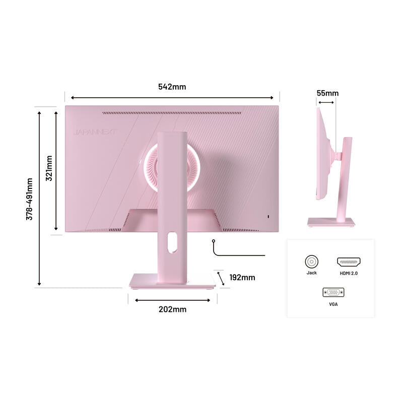 Japannext 60,5cm Jn-I238fhd120f-Hsp-Pk 16:9 Hdmi Rosa Fhd