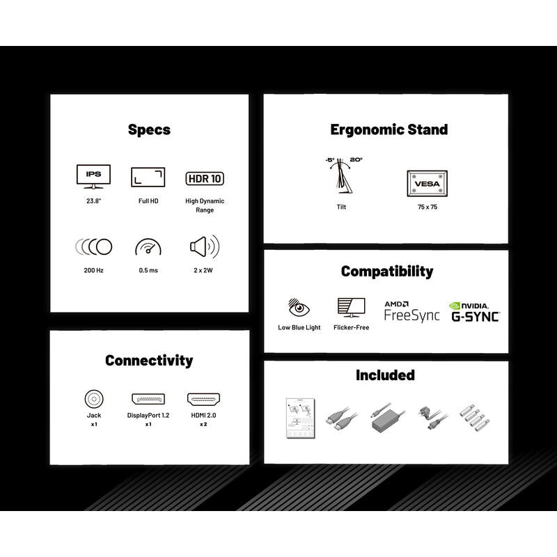 Japannext 60,5cm Jn-I238fhd200f 16:9 Hdmi Dp Fhd