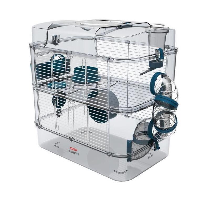 Jaula Zolux En 2 Niveles Para Hámsters, Ratones Y Jerbos - Rody3 Duo - L 41 Xd 27 Xh 40.5 Cm - Azul