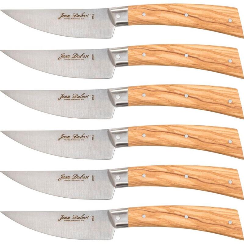 Jean Dubost Laguiole 6 Pcs. Steak Knife Set, Olive