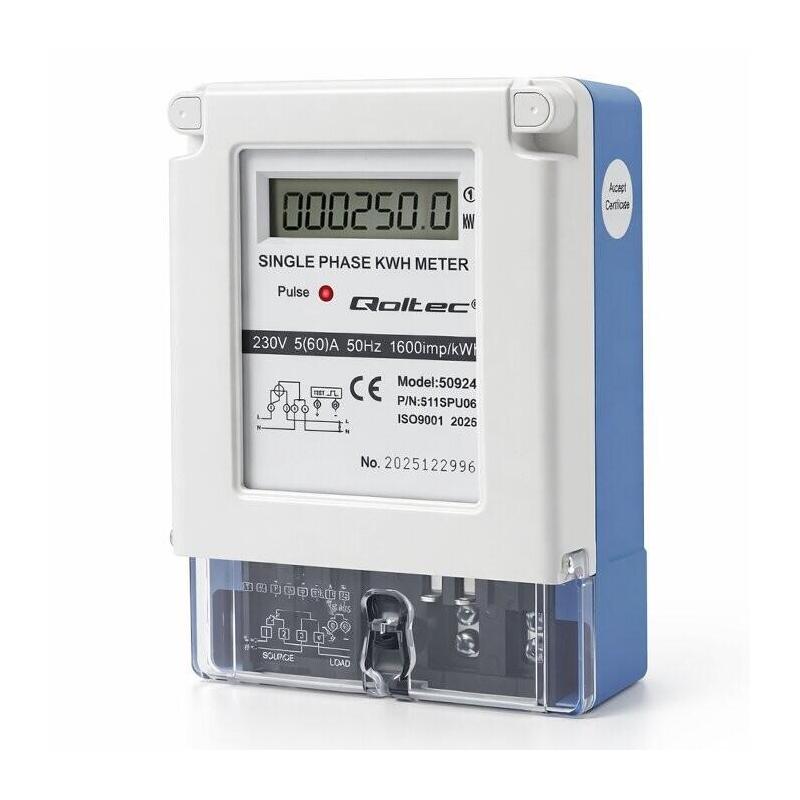 Jednofazowy Miernik Zuzycia Energii 230v 5(60)A Lcd