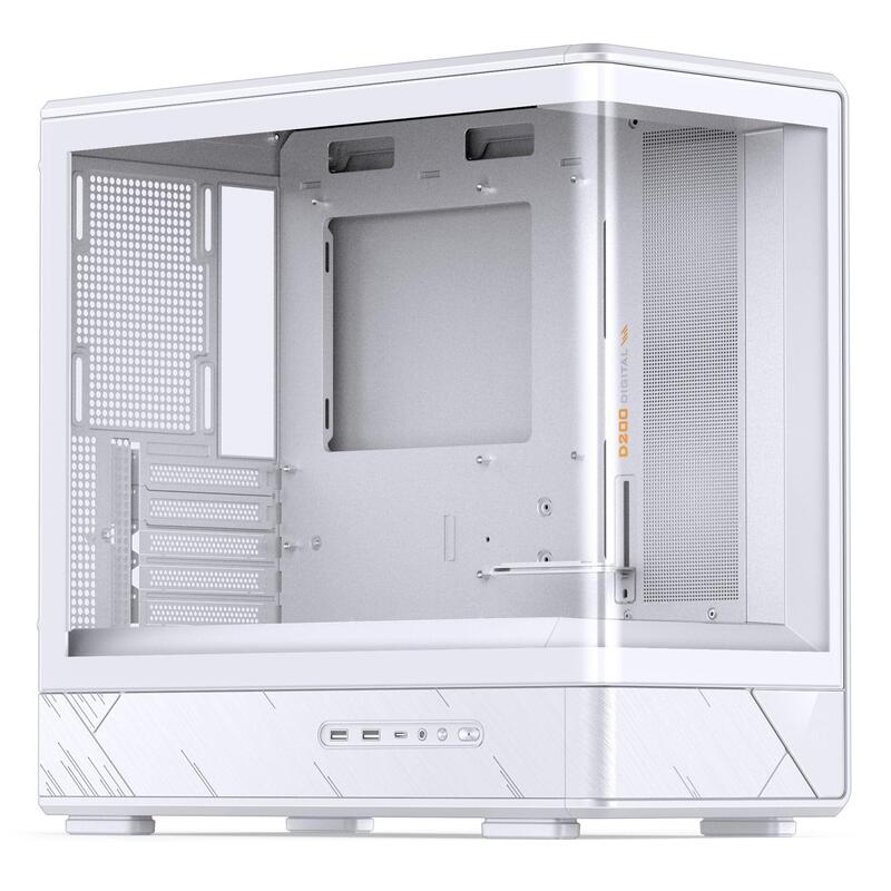 Jonsbo D200 Midi-Tower, Matx, Tempered Glass, Mini Temp Display - Blanco