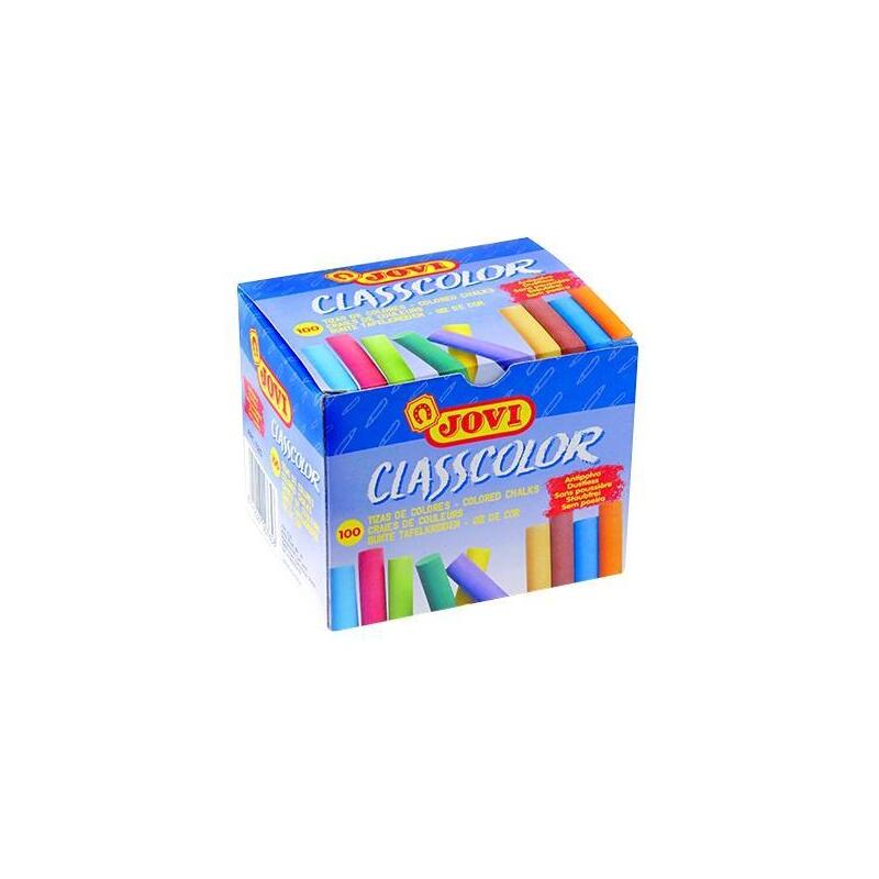 Jovi Caja 100 Tizas Classcolor School Antipolvo 80mm C/Surtidos