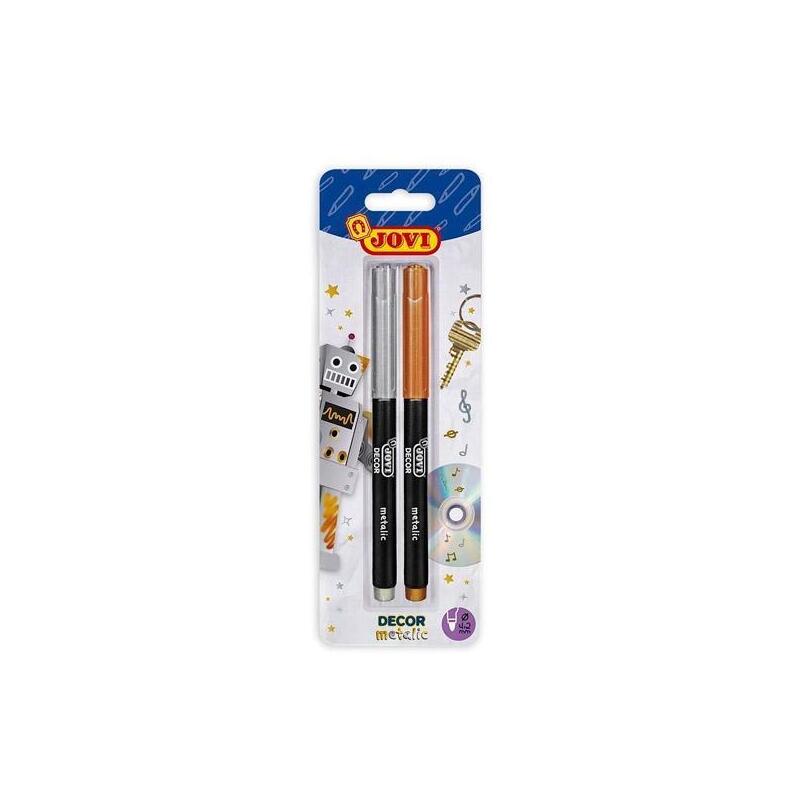 Jovi Pack 2 Rotuladores Jovidecor Metalic Oro Y Plata