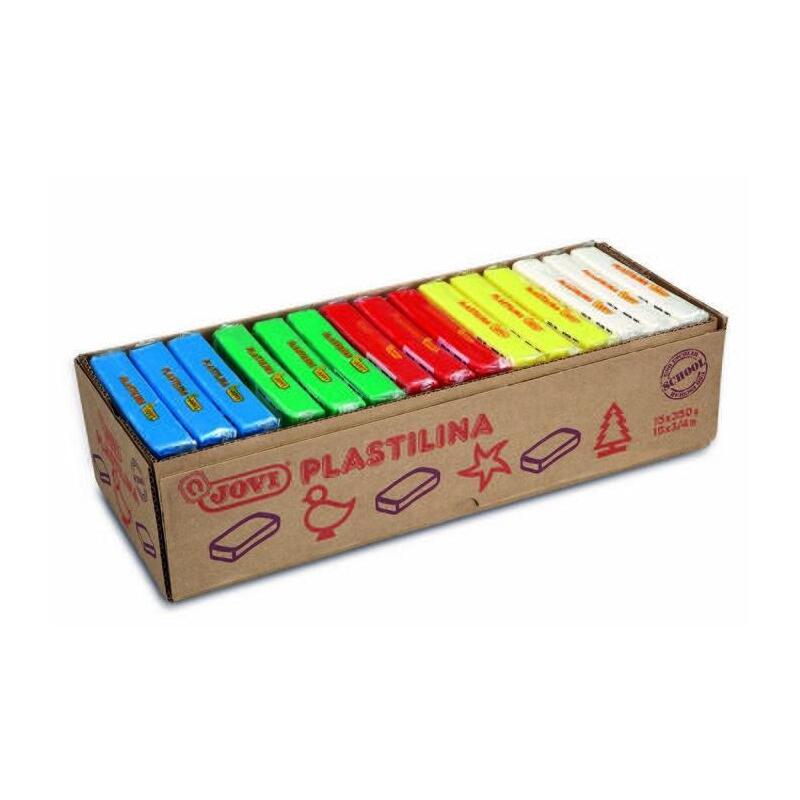 Jovi Plastilina 15 Pastillas De 350 Gr 5 Colores Básicos En Caja Expositora