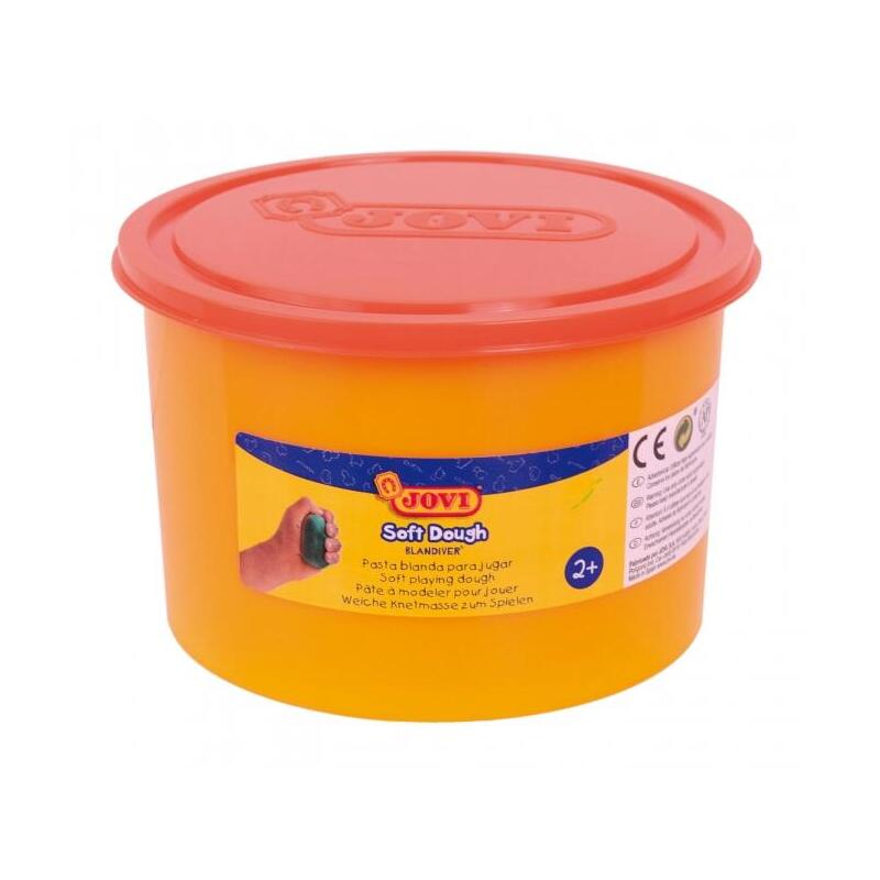 Jovi Soft Dough Blandiver Bote De 460gr - Naranja Pasta De Modelaje - Blanda Y Flexible - Facil De Amasar Y Moldear -