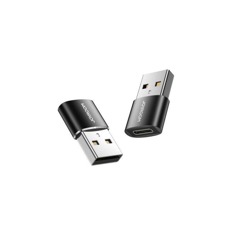 Joyroom Adapter, Male Usb 3.2 Gen 1 To Female Type-C To Male Usb, (2pcs), Black (S-H152)
