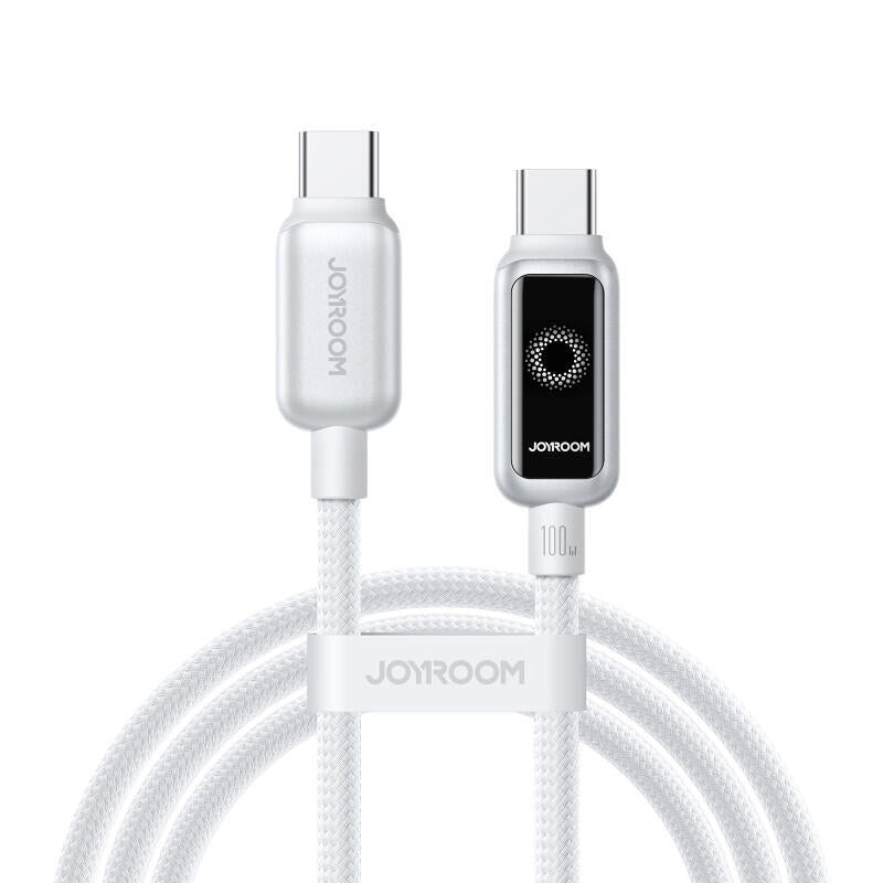 Joyroom Cable Intelligent Power-Off 100?W Usb-C A Usb-C 1,2?M, Blanco