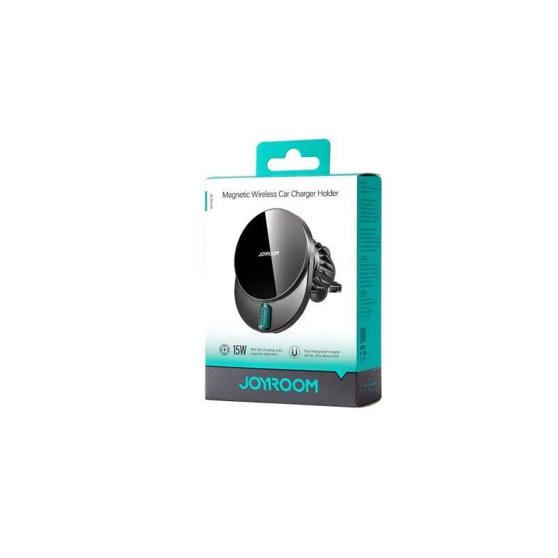 Joyroom Car Mount Magnetic Wireless Charger (Air Outlet Version), Pd 15w, With Usb To Type-C Cable (1m), Black (Jr-Zs409)