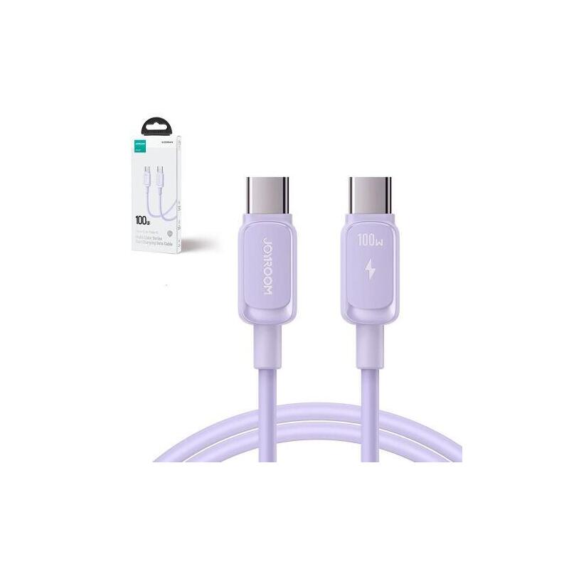 Joyroom Type-C - Type-C Cable Multi-Color Series A14, 480mb/S, 100w, 1.2m, Purple (S-Cc100a141p)