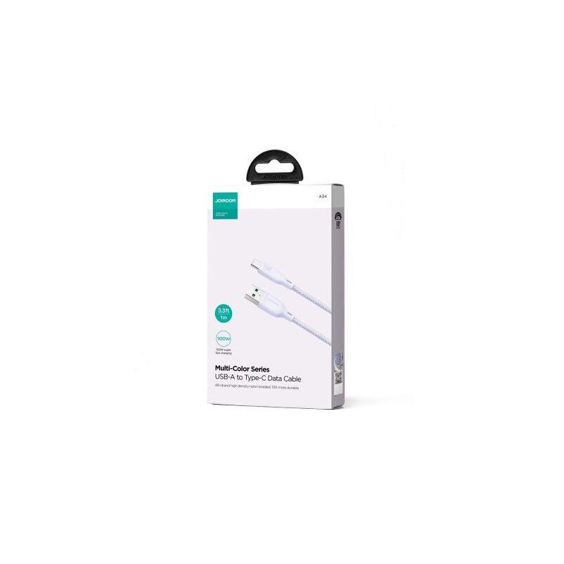 Joyroom Usb - Type-C Multi-Color Series Fast Charging And Data Cable, 100w, 1m, Purple (S-A34)