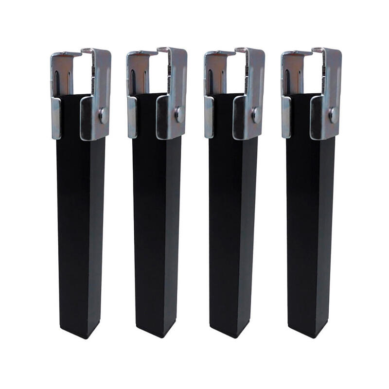 Juego De 4 Patas De Somier Pt25 35x35x250mm Sin Rueda, Negro 96402 Micel
