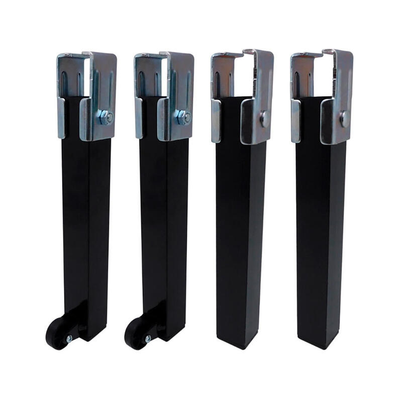 Juego De 4 Patas De Somier Pt25 40x30x260mm Con Ruerda, Negro 96405 Micel